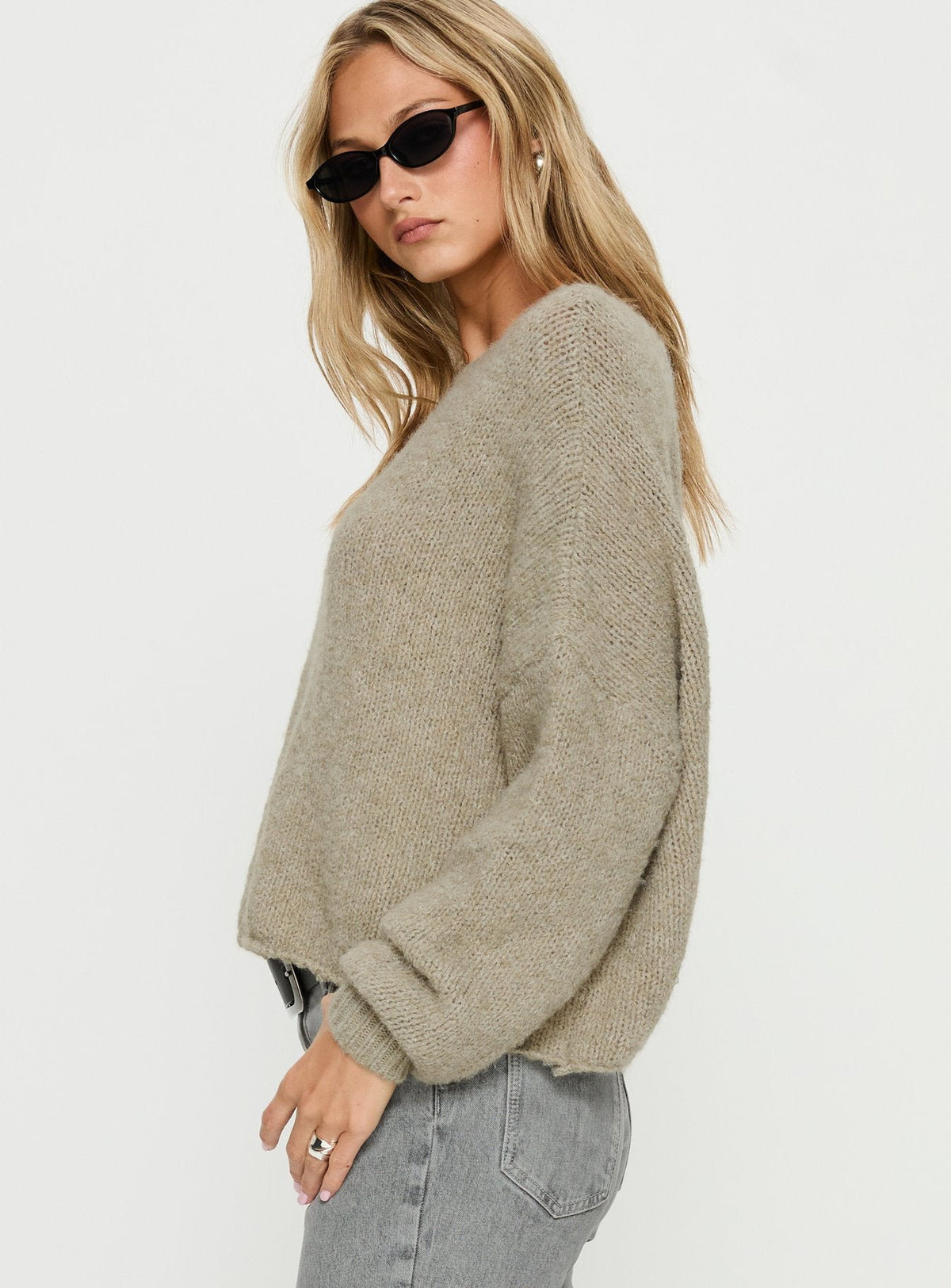 Women's Ramy Wide Neck Knit Sweater Olive