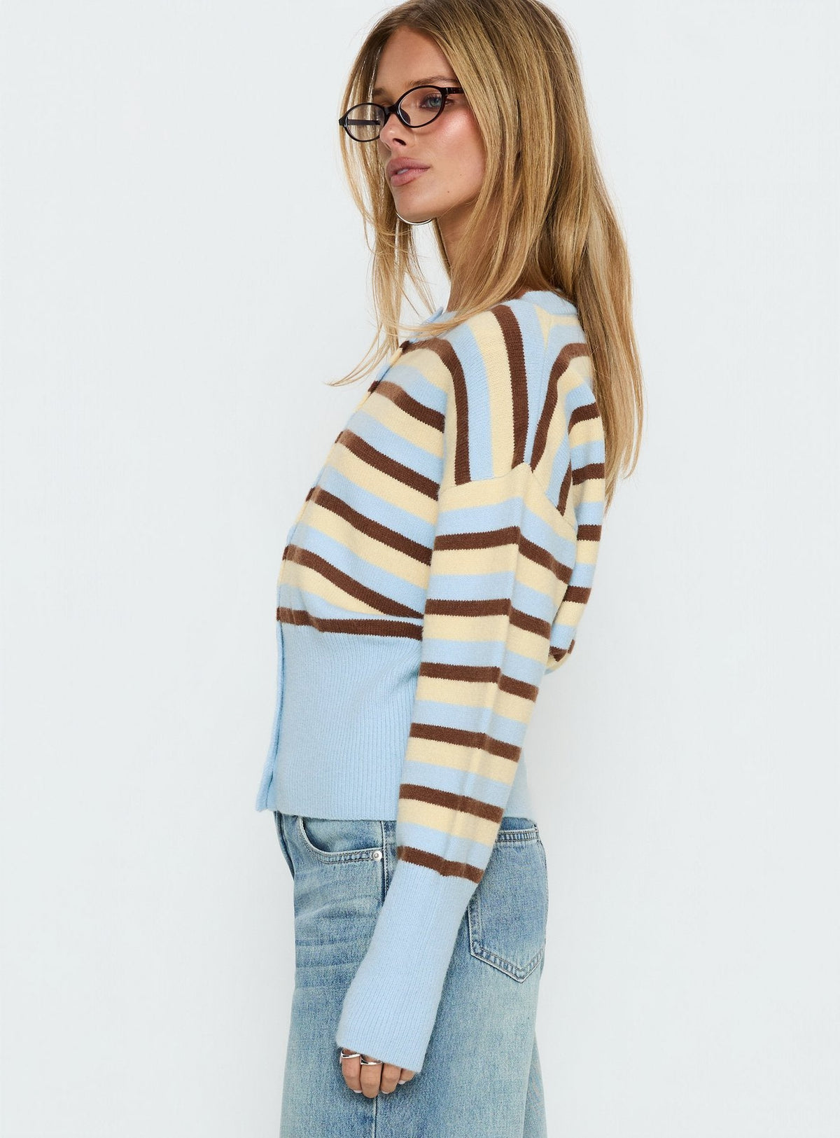 Women's Rhitta Button Down Cardigan Multi Stripe — Sweater