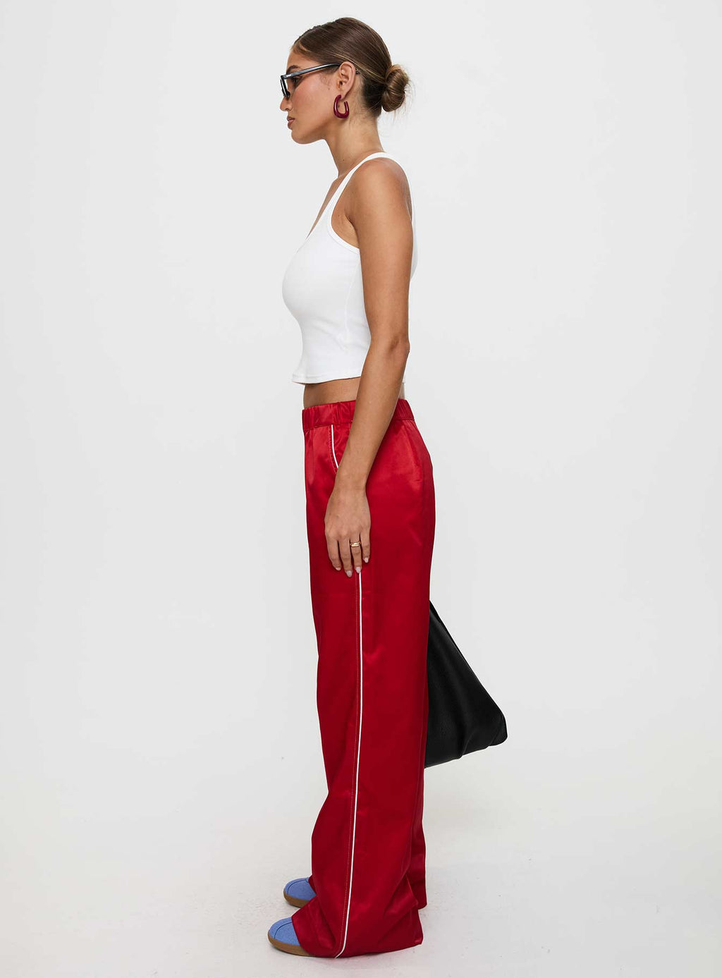 Women's Travalta Satin Track Pant Red