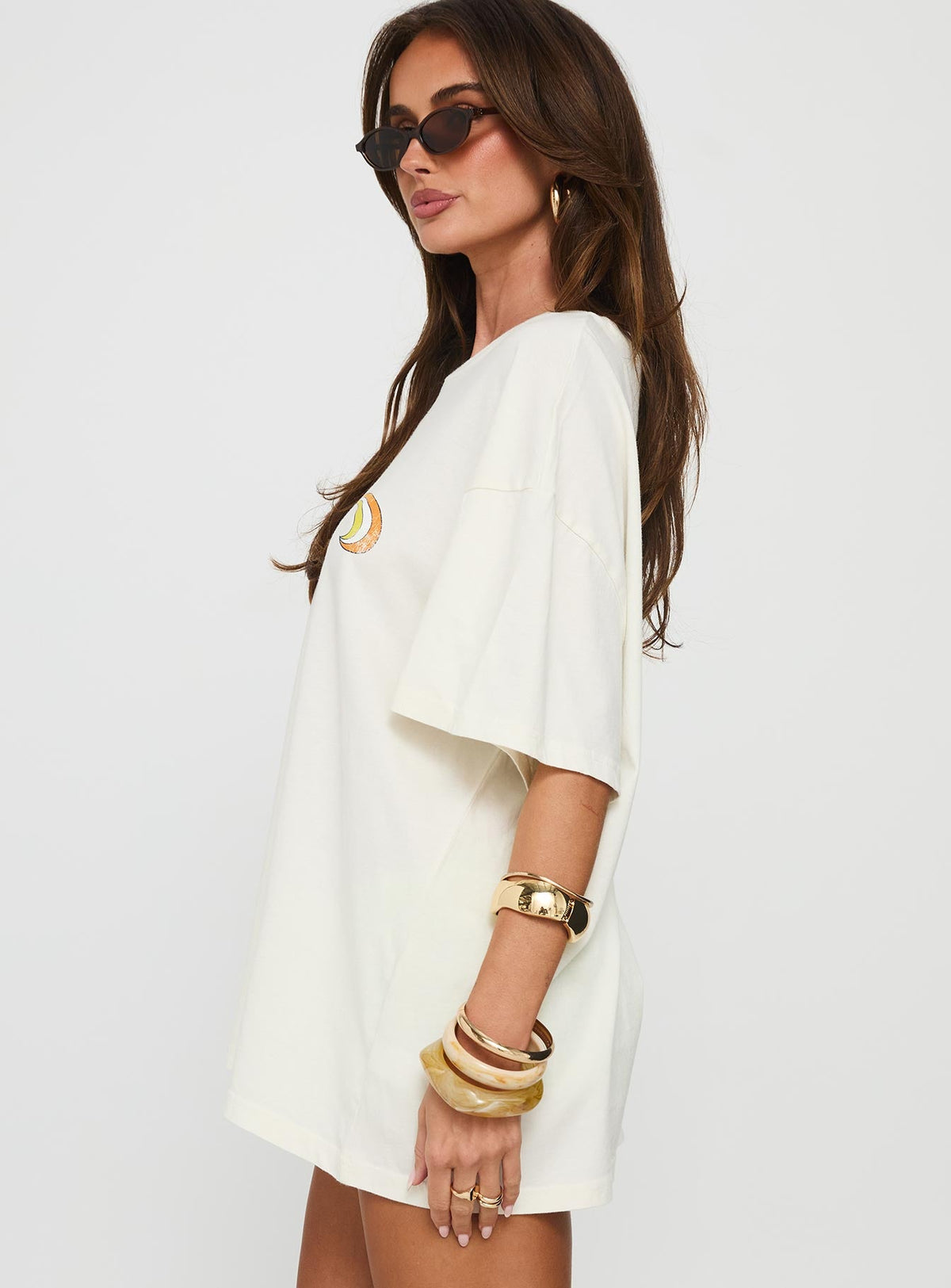 Women's Kawabunga Oversized Graphic Top Cream