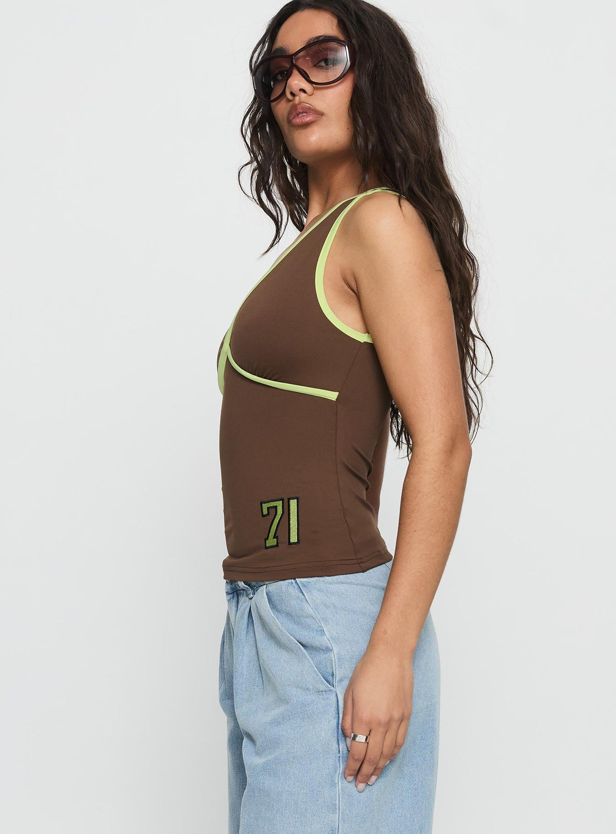 Women's 71 Classics V Neck Top Brown