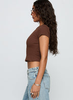 Women's Baseline Scoop Rib Tee Chocolate