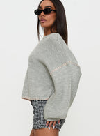 Women's Baby I'm Back Knit Sweater Grey / Pink