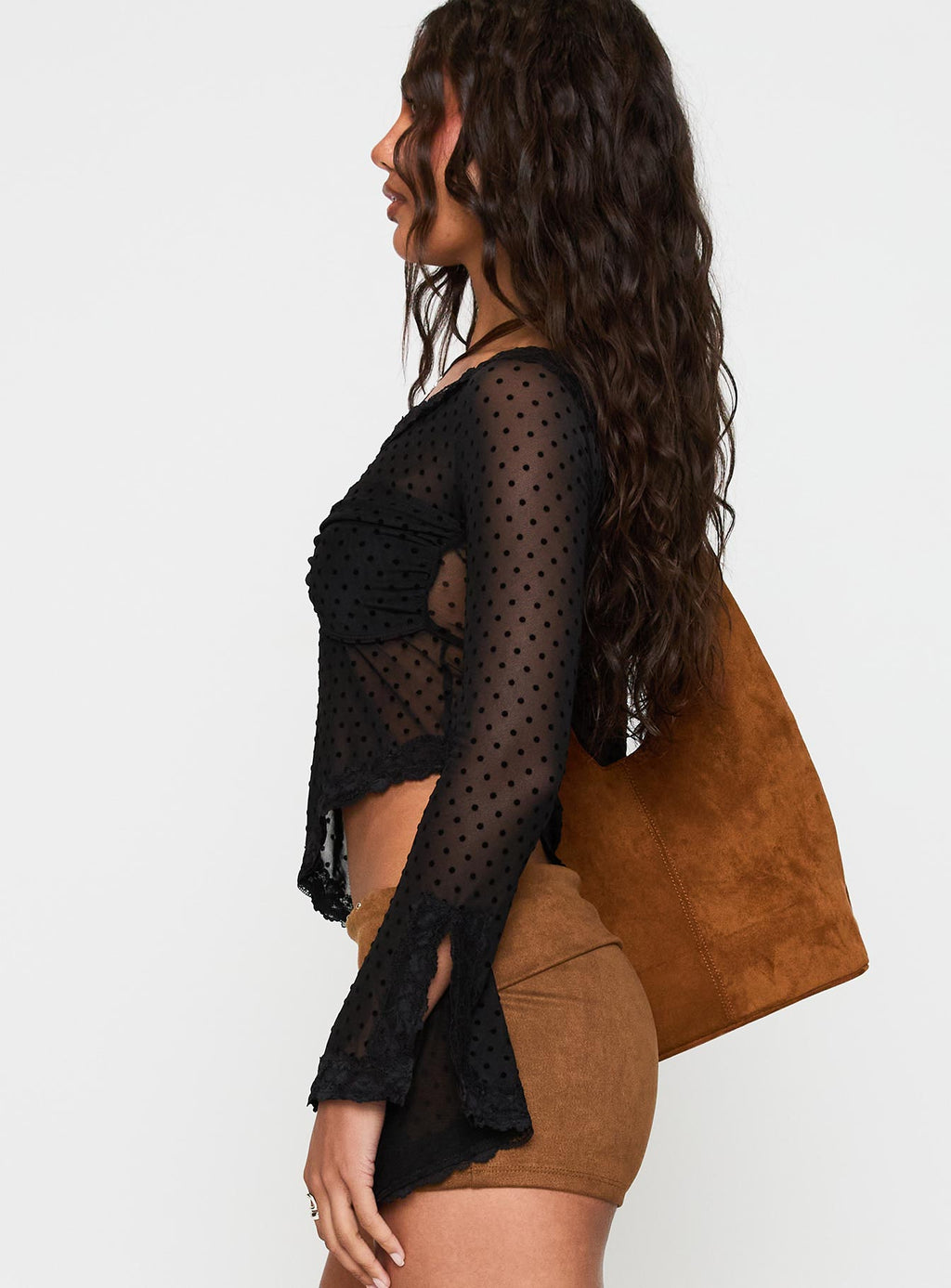 Women's Empty Space Top Black Polka