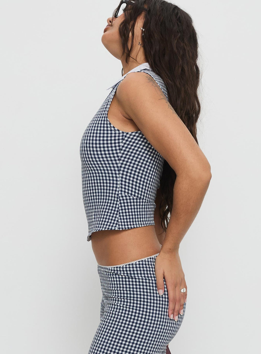Women's Tisuka Top Navy Check