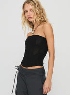 Women's Oscuro Longline Mesh Corset Top Black