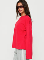 Women's Settle Down Long Sleeve Top Red
