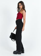 Women's Thomson High Rise Wide Leg Cargo Jeans Black