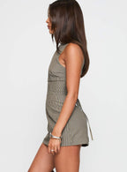 Women's Yumiko Romper Green Stripe Tall