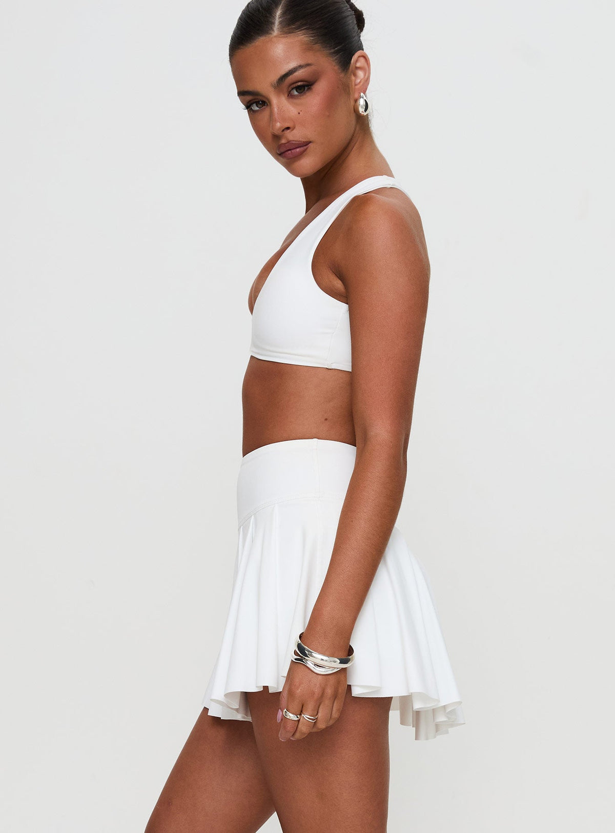 Women's Dynamic Pleat Active Skort White — Skirt