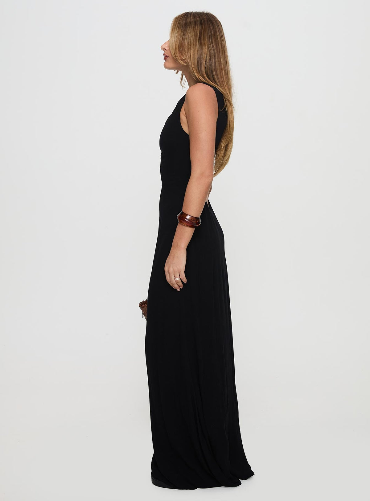 Women's Ace Of Hearts Backless Maxi Dress Black — Dress
