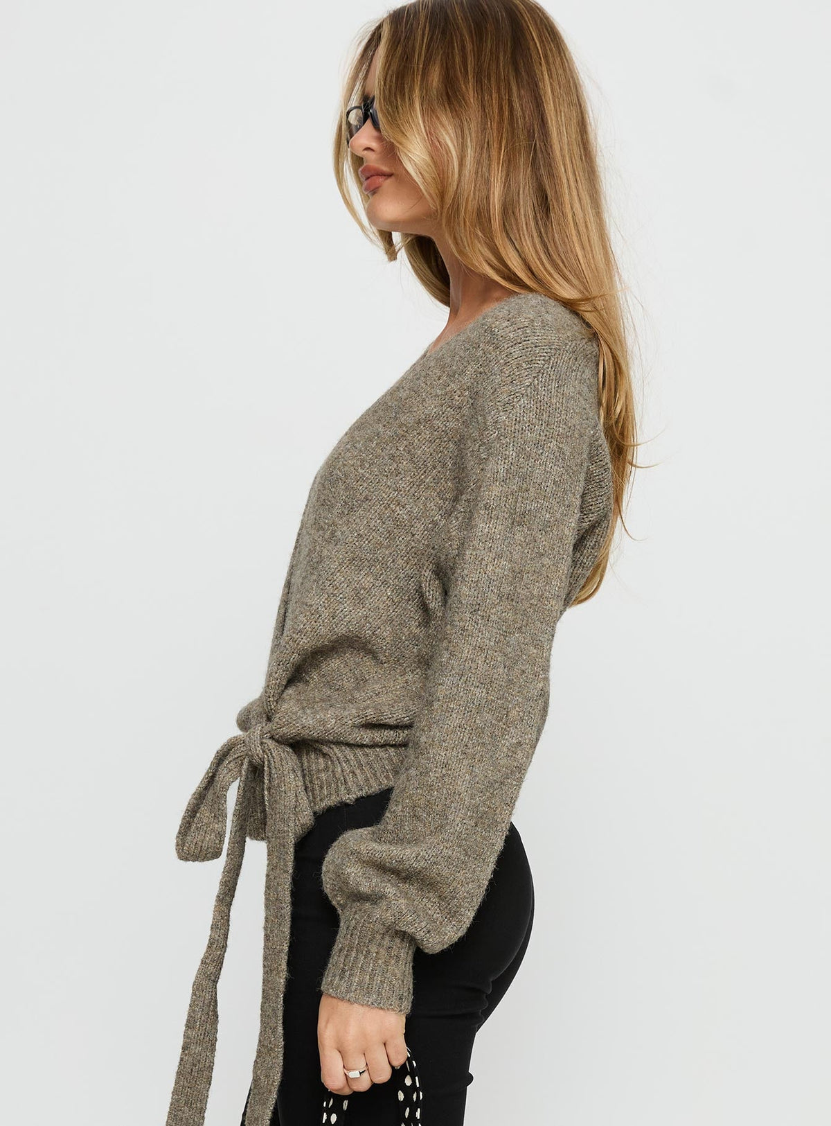 Women's Daelan Wrap Knit Cardigan Brown — Sweater