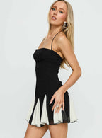 Women's Delamere Mini Dress Black / White Contrast — Dress