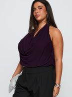 Women's Carefree Days Cowl Neck Top Purple Curve