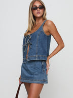 Women's Stefenie Denim Skort Mid Wash Tall — Skirt