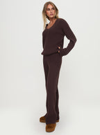 Women's Pillows Knit Set Brown
