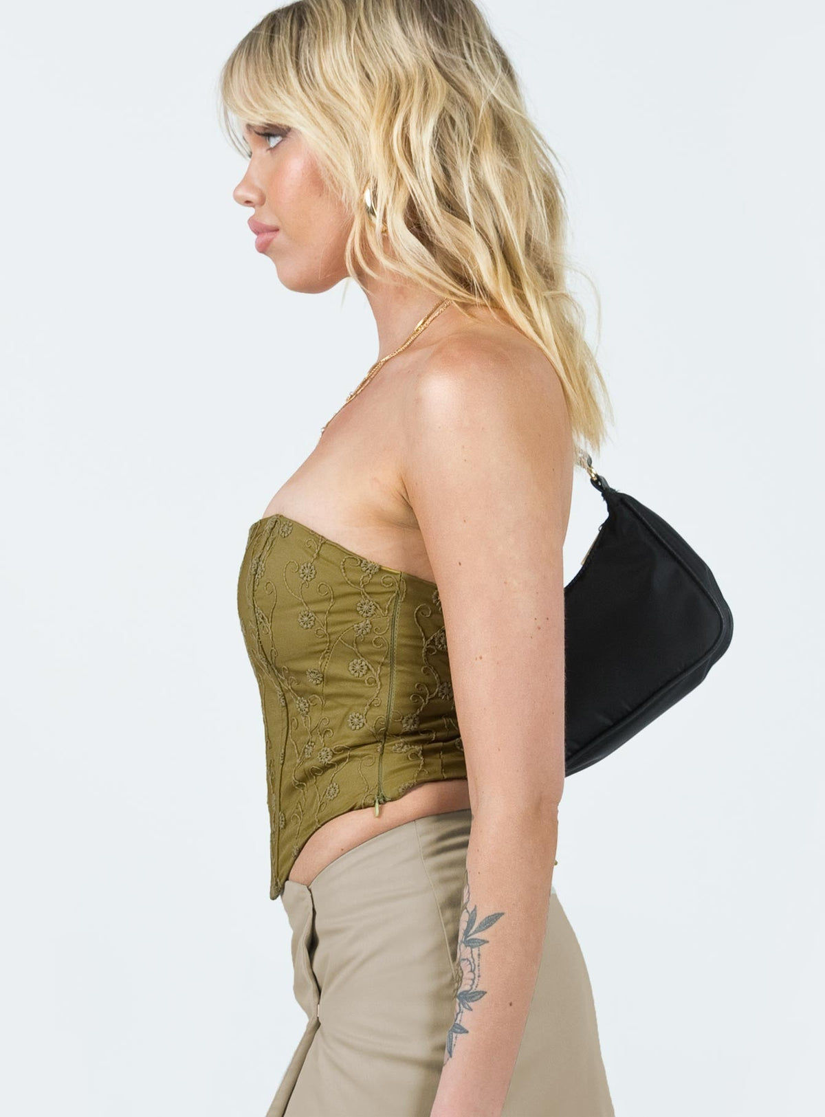 Women's Field Daisies Corset Green