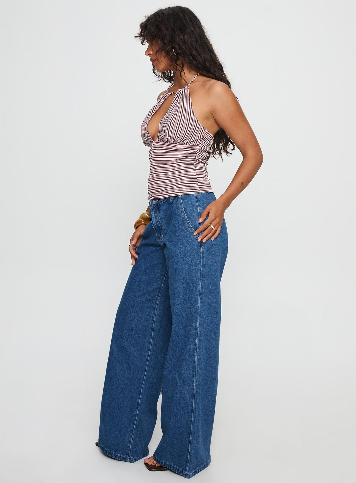 Women's Polaris Mid Rise Straight Leg Jeans Mid Blue