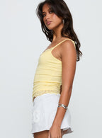Women's Falling Through Lace Detail Top Lemon