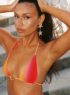 Women's Lemoine Triangle Bikini Top Ombre Orange — Swimwear