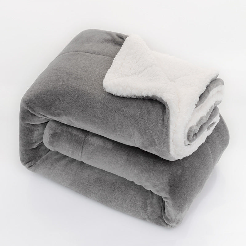 Double-Layer Sherpa Throw Blanket