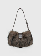 Elliot Faux Fur Shoulder Bag Brown