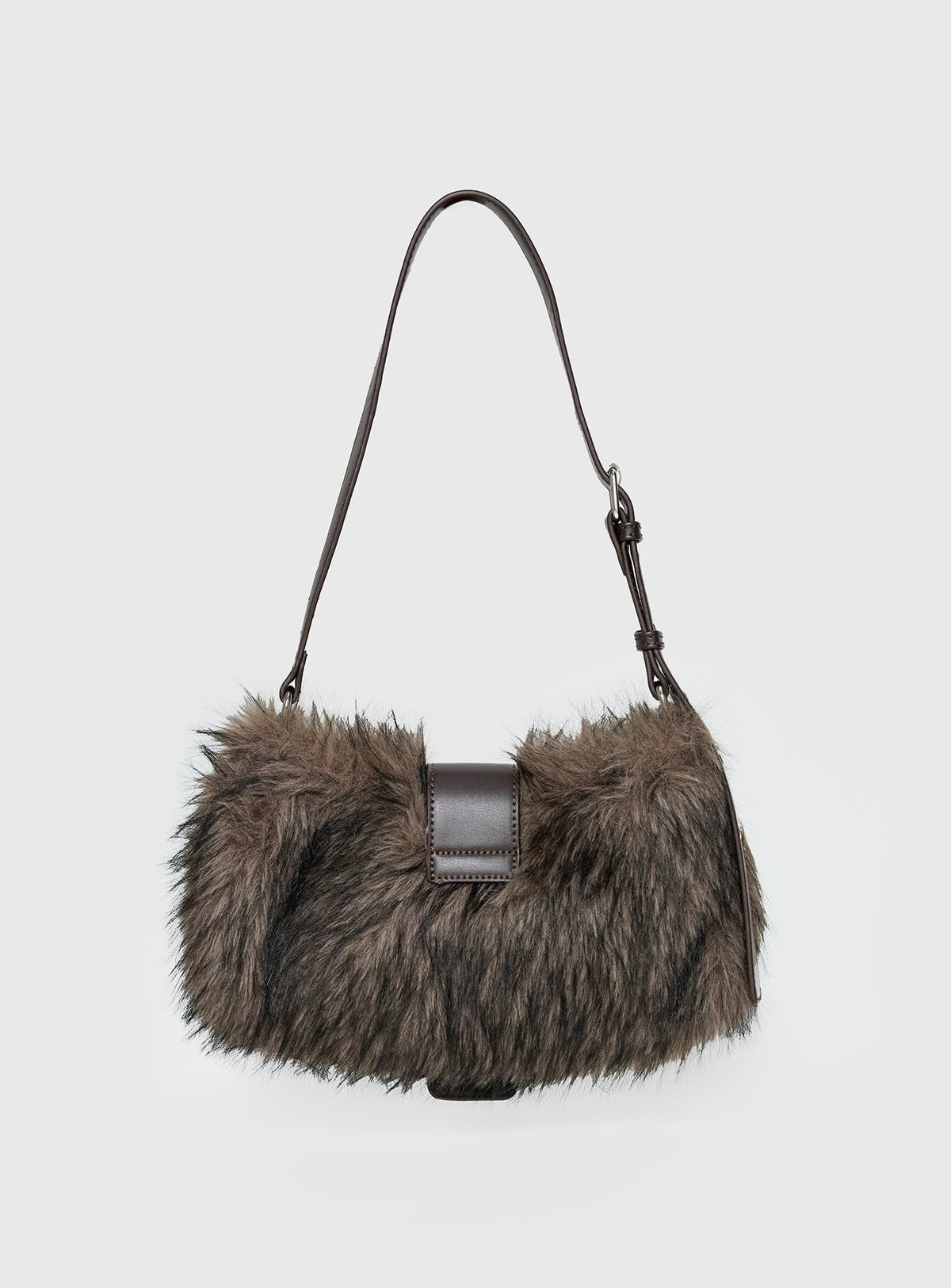 Elliot Faux Fur Shoulder Bag Brown