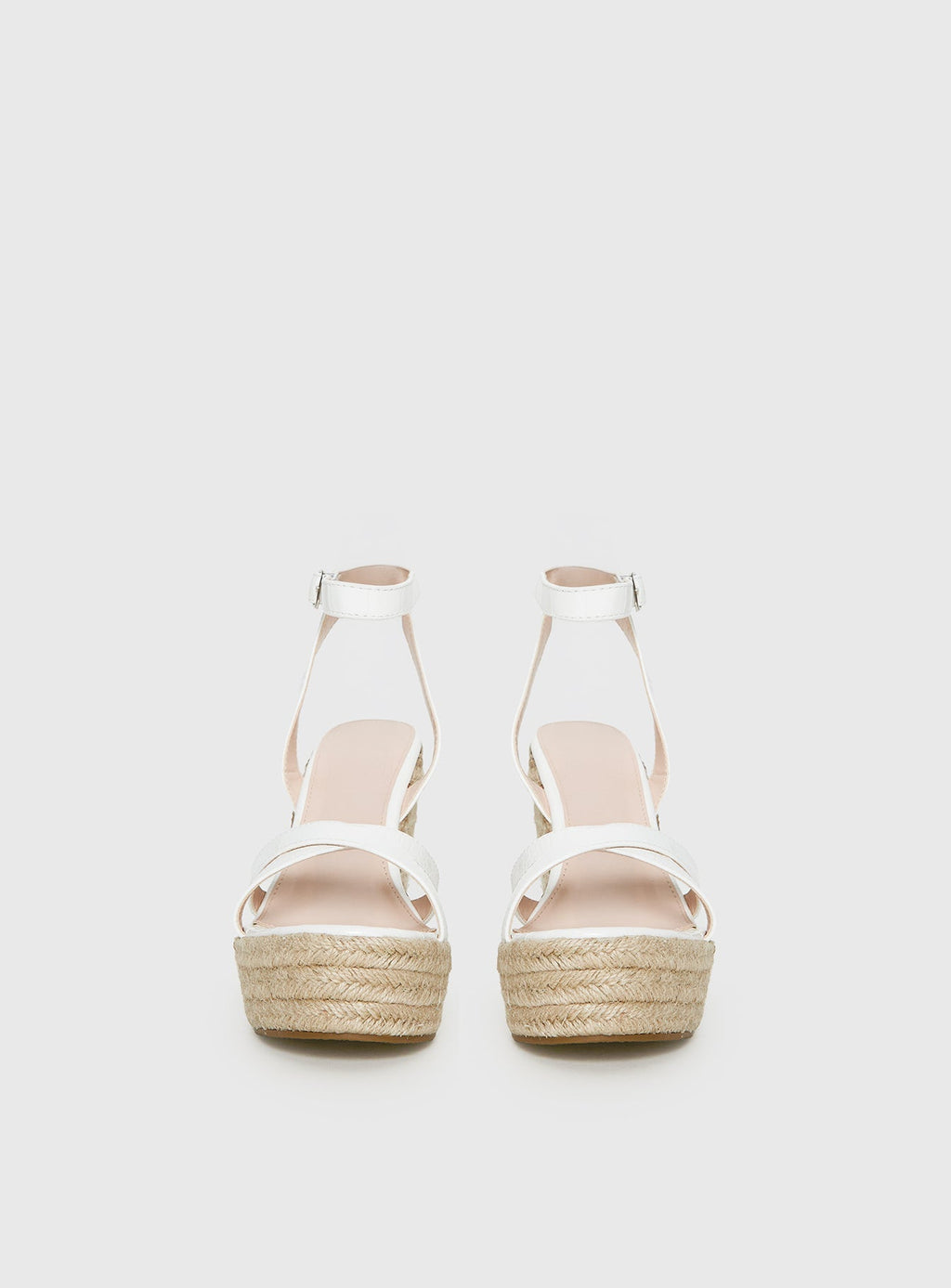 Women's Jesper Espadrille Wedged Heels White Croc