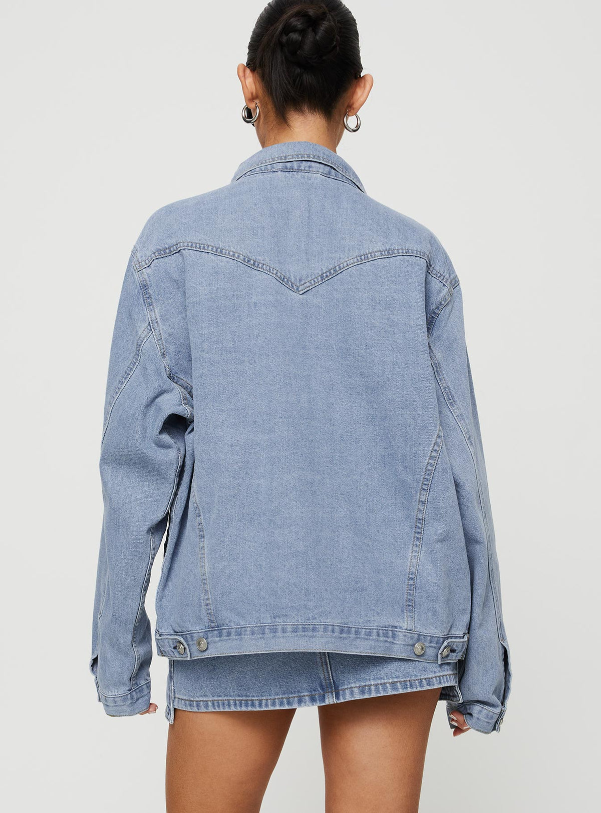 Women's Western Denim Jacket Pale Blue