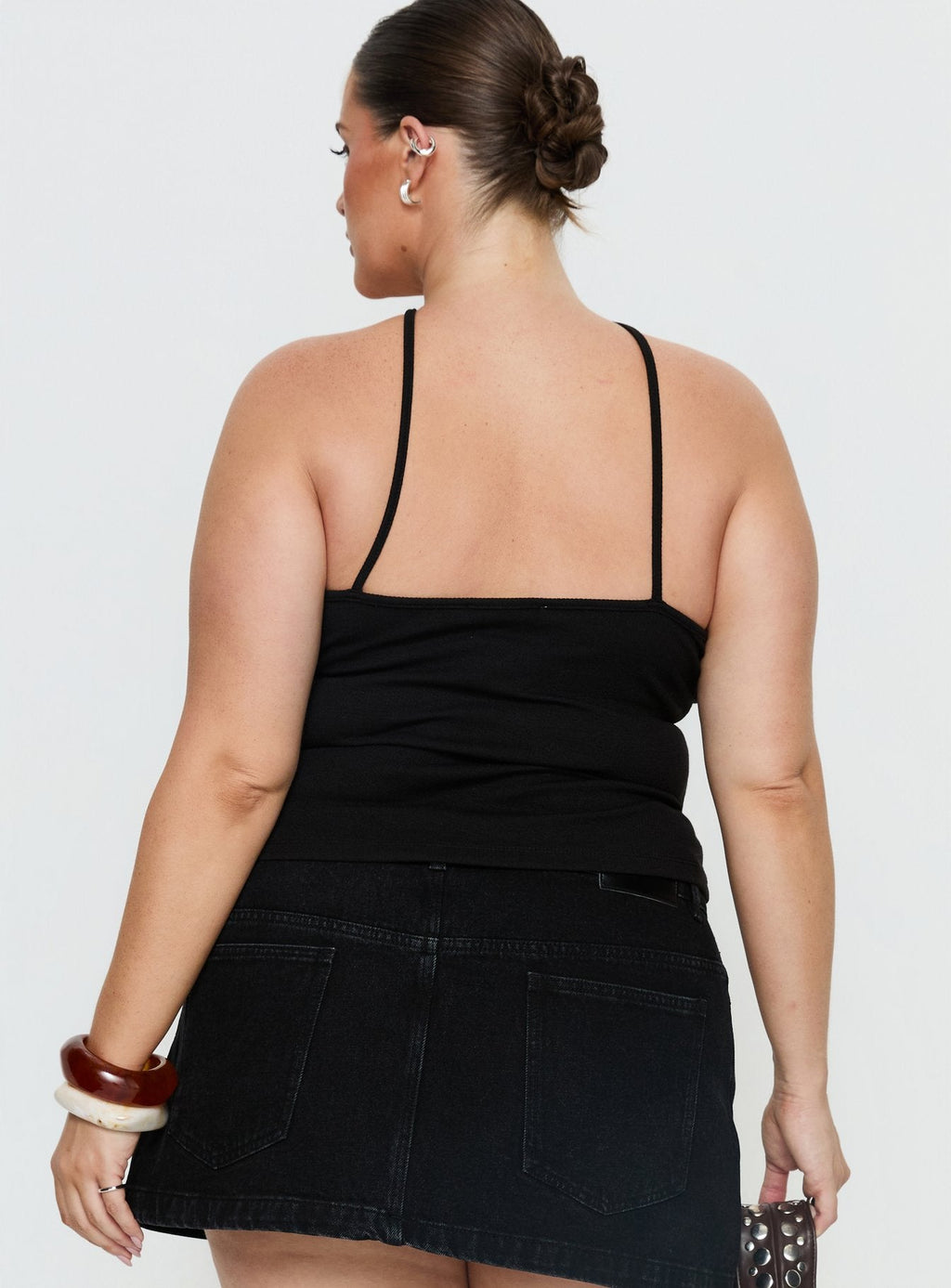 Women's Teyla Ring Detail Top Black Curve