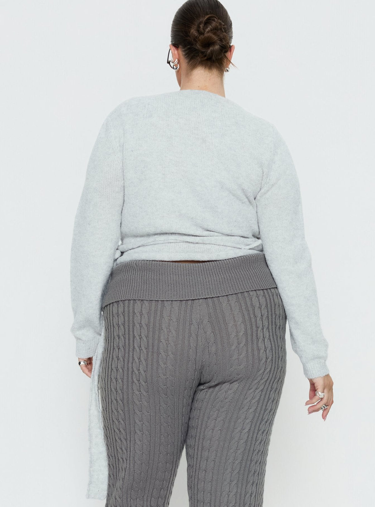 Women's Tonee Wrap Knit Cardigan Grey Curve — Sweater