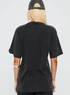 Women's Britney Spears Gimme More Oversized Graphic Top Washed Black
