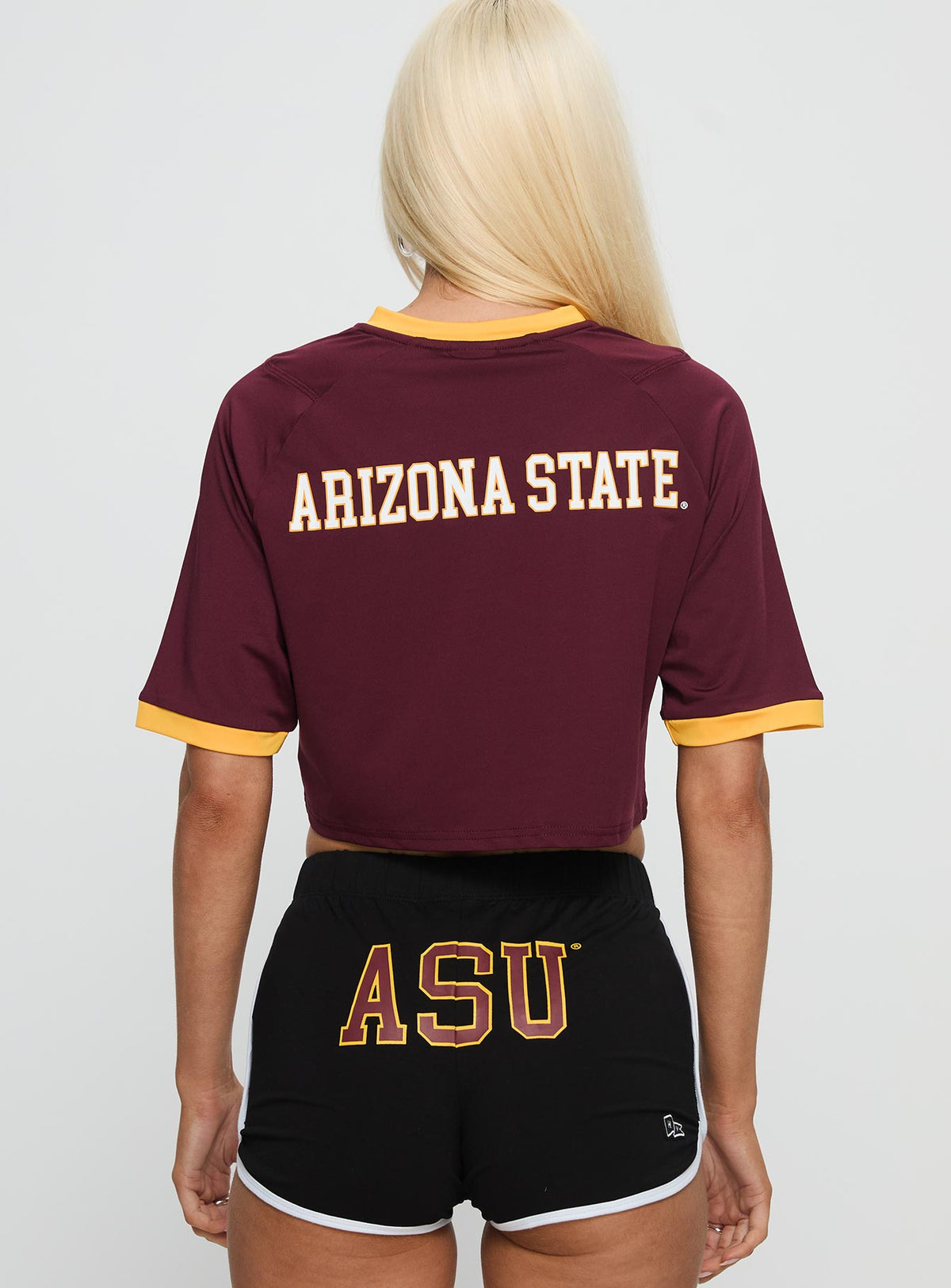 Women's ASU Cropped Soccer Jersey Tee Maroon