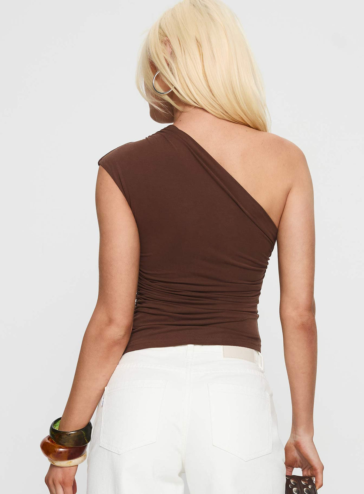Women's Amelyn One Shoulder Top Brown