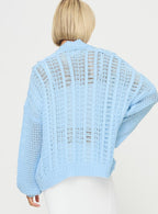 Women's Abner Cable Cardigan Blue — Sweater