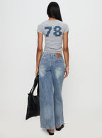 Women's Skipper Low Rise Wide Leg Jeans Vintage Blue