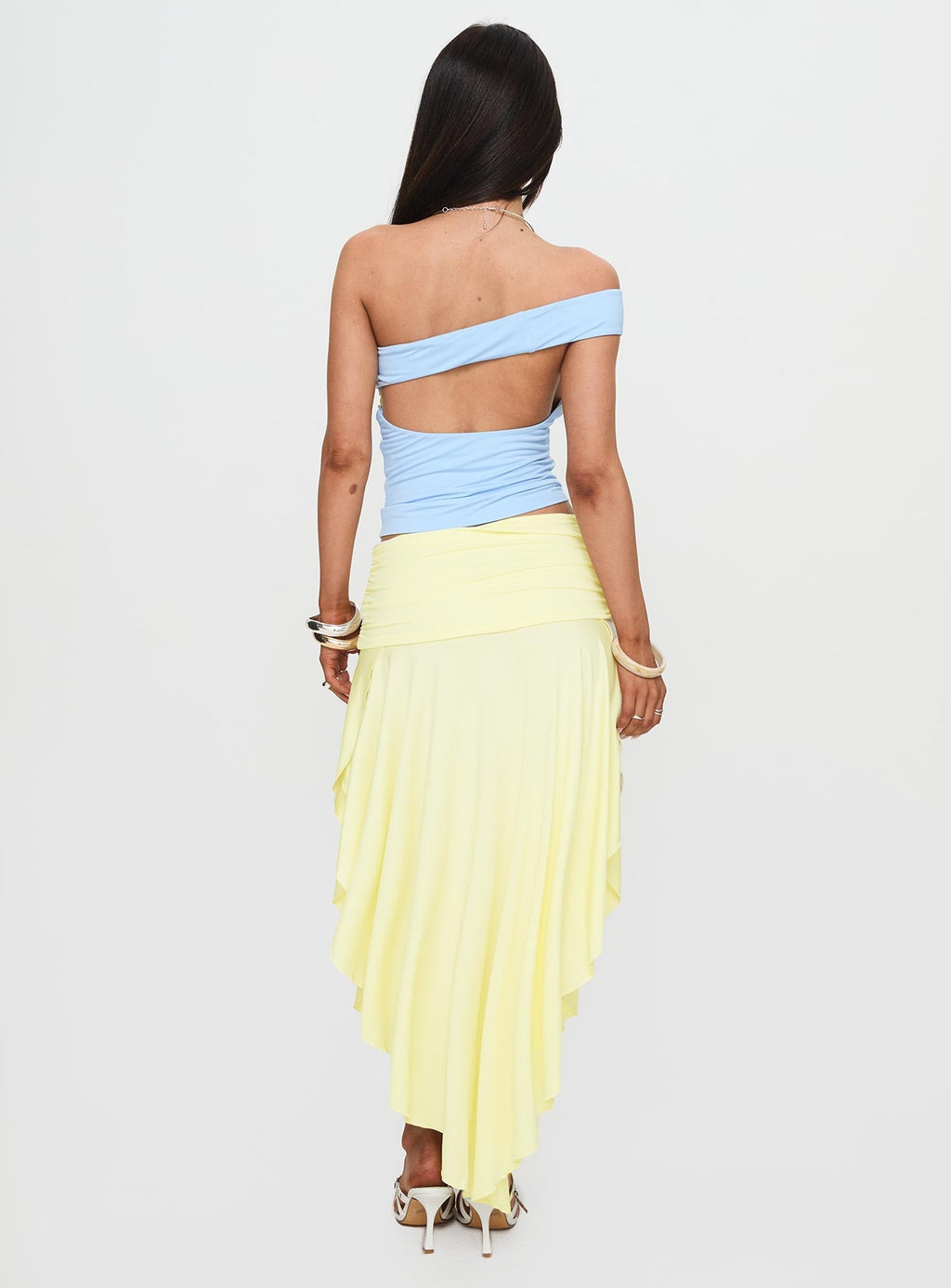 Women's Symphonia Asymmetrical Midi Skirt Butter Yellow