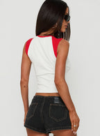 Women's Meaddow Raglan Tank Top White / Red