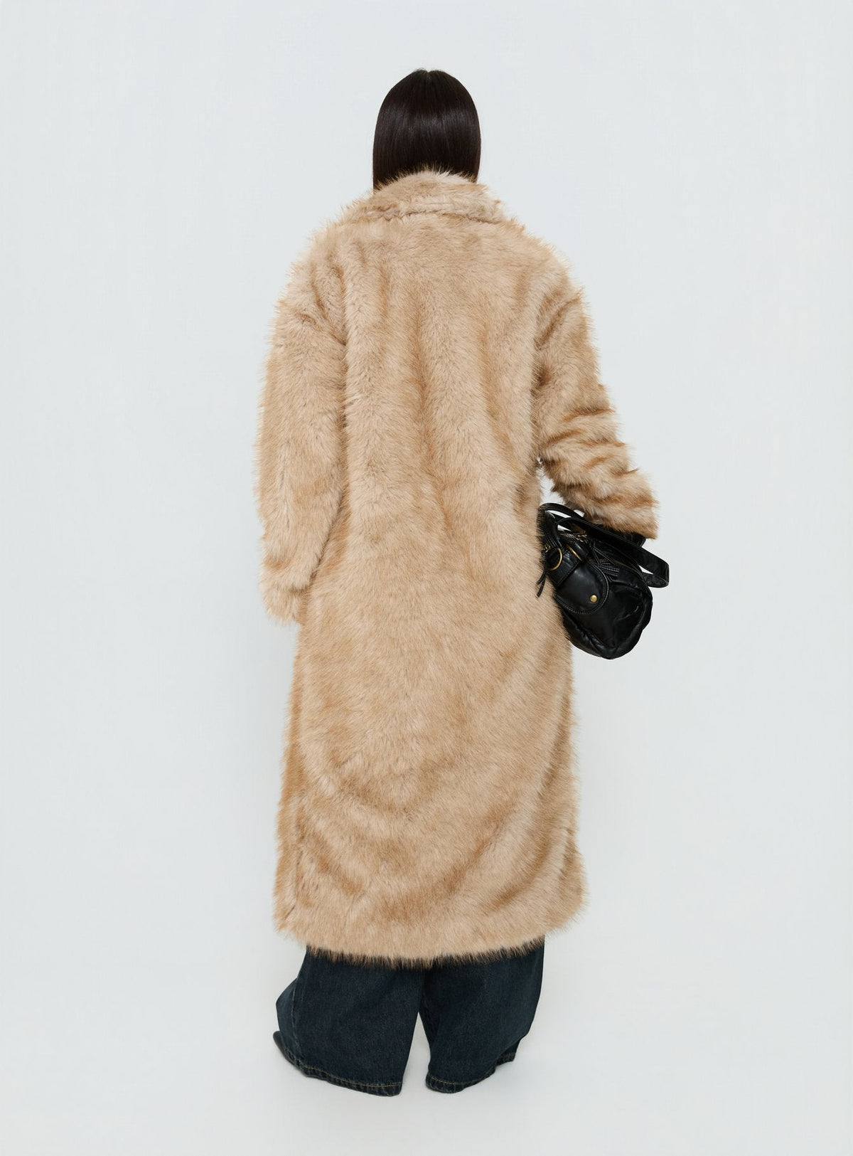Women's End Of Beginning Faux Fur Longline Jacket Beige