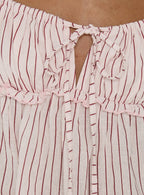 Women's Harwin Gathered Bust Babydoll Top Pink Stripe