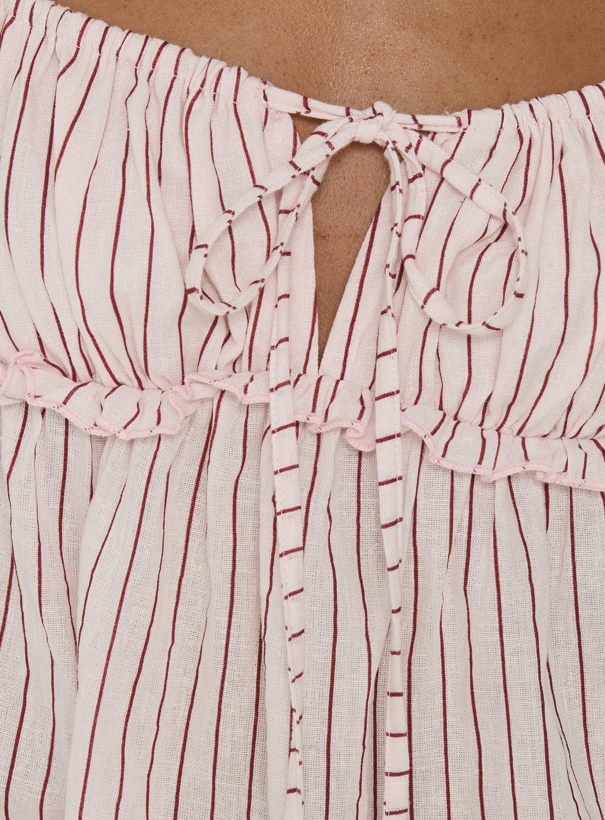 Women's Harwin Gathered Bust Babydoll Top Pink Stripe