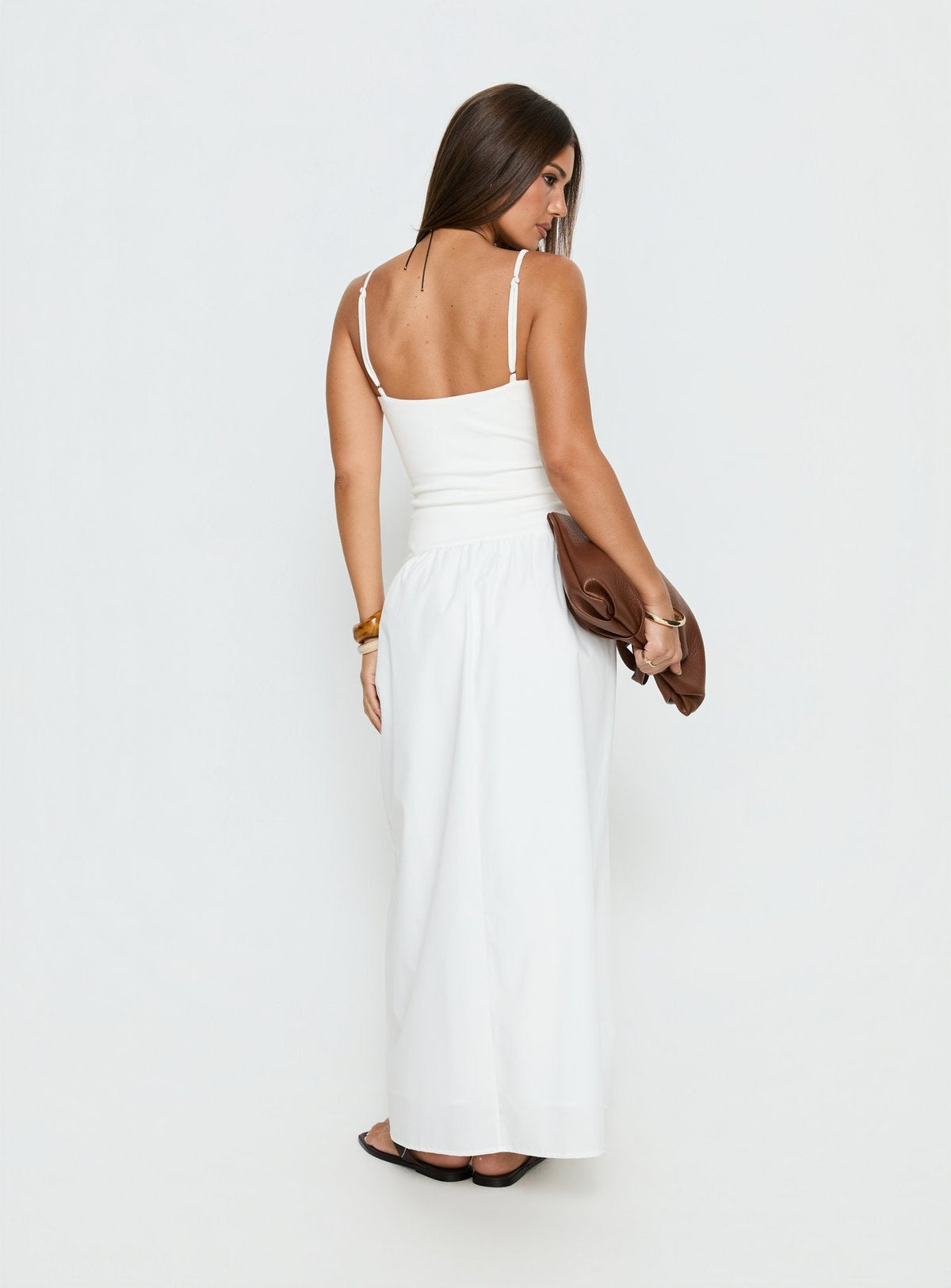 Women's Erroll Drop Waist Knit Maxi Dress White — Dress