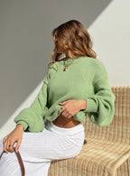 Women's Harmony Balloon Sleeve Knit Sweater Sage