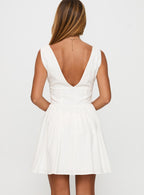 Women's Mattison Plunge Mini Dress White — Dress