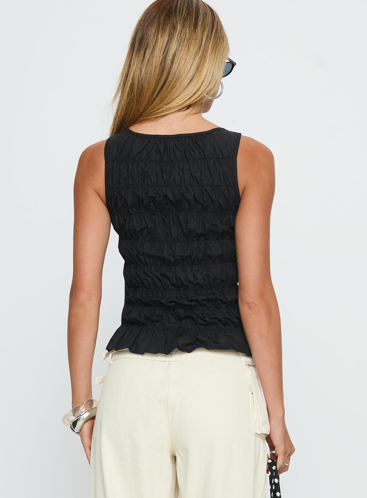Women's Marleene Shirred Top Black