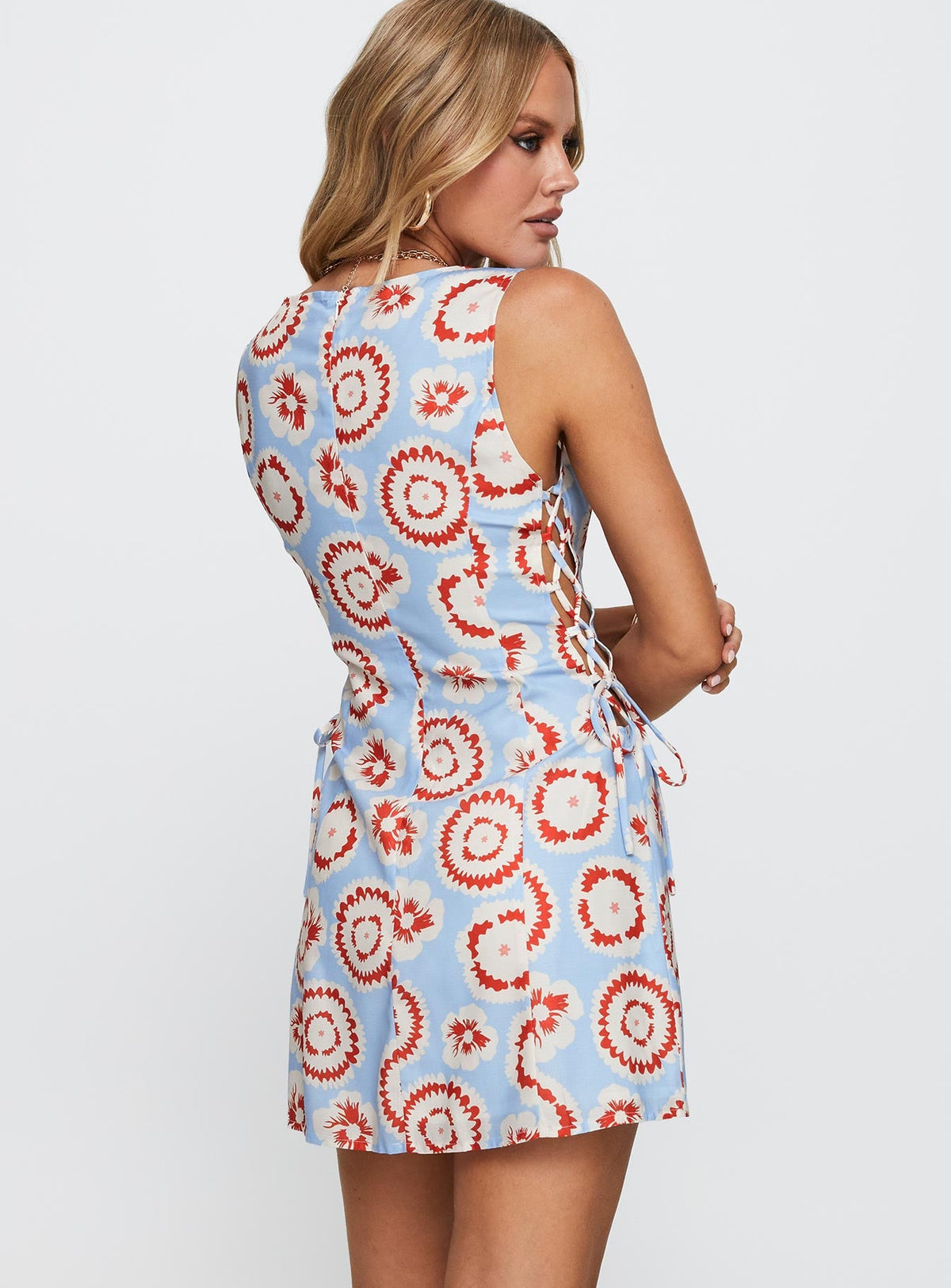 Women's Earlie Mini Dress Blue / Red — Dress