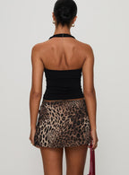 Women's Tejano Mini Skirt Leopard Tall