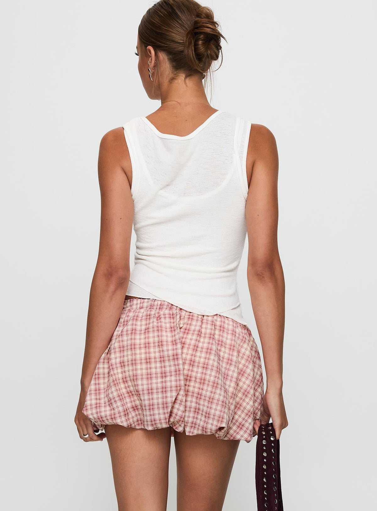 Women's Cydnee Bubble Hem Mini Skort Red Multi — Skirt