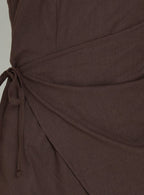 Women's Noira Strapless Wrap Mini Dress Chocolate — Dress
