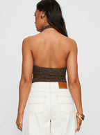 Women's Libbey Hardware Detail Textured Bodysuit Brown